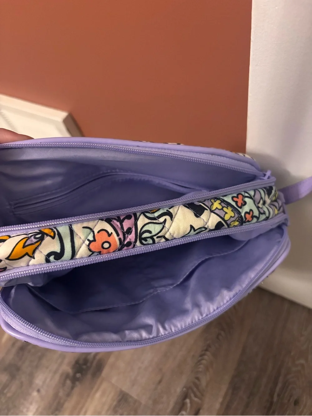 Vera Bradley Lavender Paisley Quilted Crossbody with Pastel Accents - Picture 4 of 6